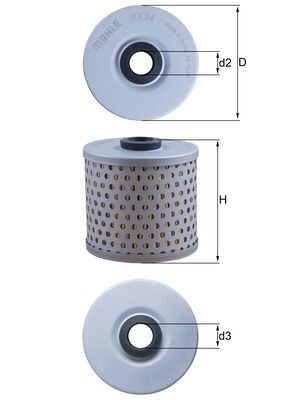 MAHLE ORIGINAL KX 34: Degvielas filtrs
