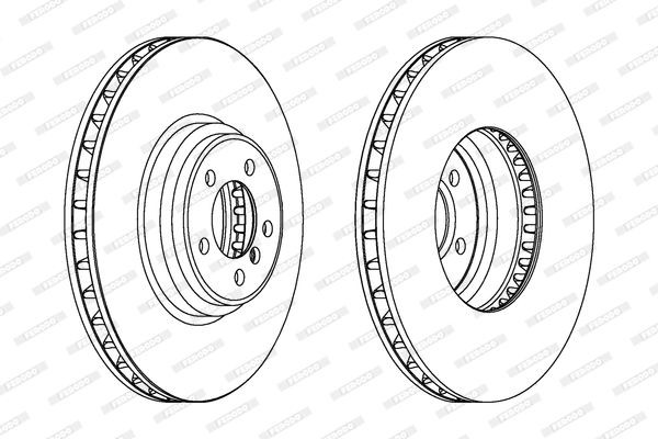 FERODO DDF1246: Stabdžių diskas Ø: 374mm, ventiliuojama, Ø: 374mm, padengta alyva, su varžtais PREMIER