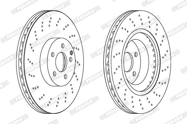 FERODO DDF1593: Piduriketas Ø: 328mm, õhutusega, Ø: 328mm, õlitatud, ilma kruvideta PREMIER