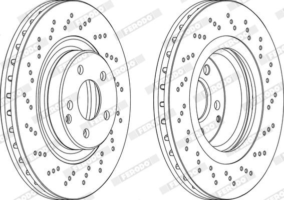 FERODO DDF616: Piduriketas Ø: 282mm, õhutusega, Ø: 282mm, õlitatud, ilma kruvideta PREMIER