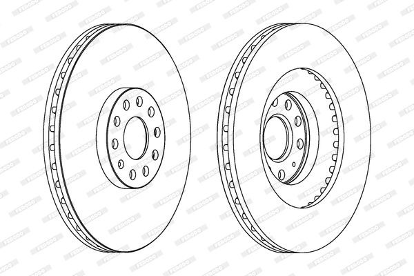 FERODO DDF1504: Piduriketas Ø: 345mm, õhutusega, Ø: 345mm, õlitatud, koos kruvidega PREMIER