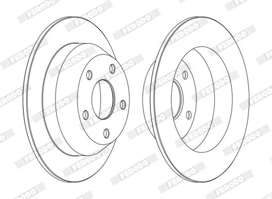 FERODO DDF346: Bromsskiva Ø: 243mm, full, Ø: 243mm, oljad, utan skruvar PREMIER
