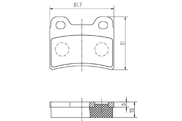 MAPCO 6880: Комплект спирачно феродо, дискови спирачки задна ос