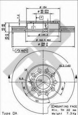 METZGER 24850 V: Piduriketas Ø: 288mm, sisemine õhutus, koos turvakruvide kopmlektiga, CST216