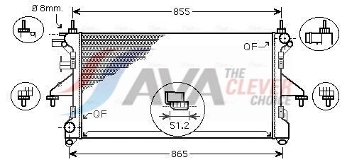 AVA COOLING SYSTEMS PEA2309: Chłodnica, układ chłodzenia silnika ** CLEVER FIT ** bez zbiornika wyrównawczego