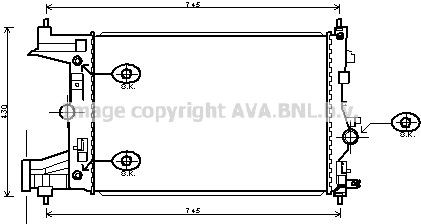 AVA COOLING SYSTEMS OL2545: Radiatore motore con giunti rapidi