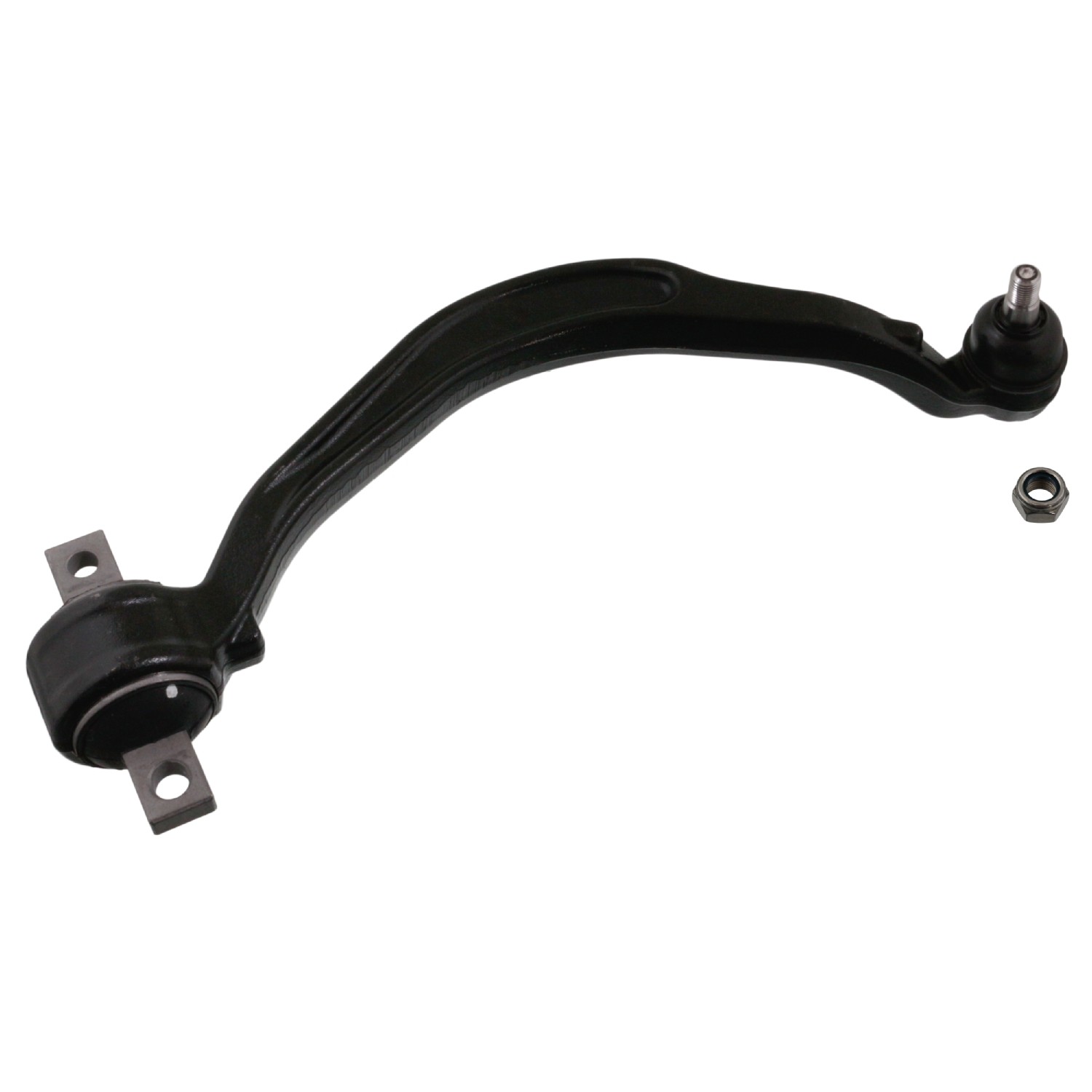 FEBI BILSTEIN 41227: Bras de suspension Essieu arrière droit, inférieur, avant, Fonte d'acier, avec paliers en caoutchouc, avec écrou de blocage