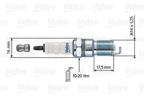 VALEO 246868: Uždegimo žvakė Veržliarakčio dydis: 16 mm