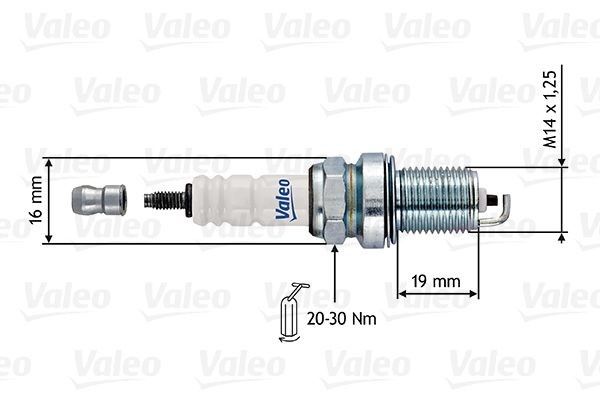VALEO 246913: Tändstift Nyckelvidd: 16 mm