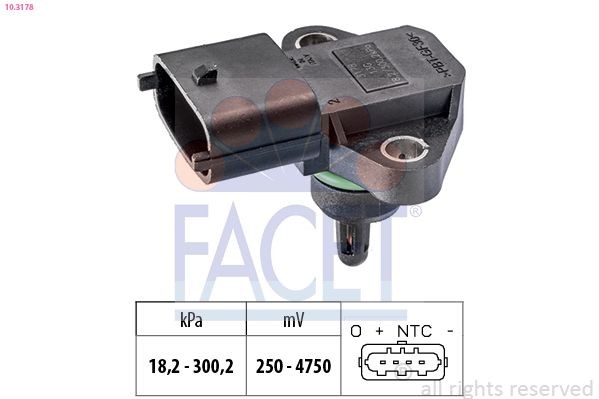 FACET 10.3178: Gaisa spiediena devējs, Augstuma regulēšana Made in Italy - OE Equivalent