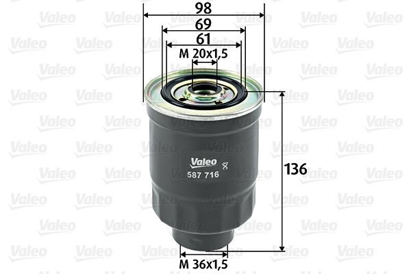 VALEO 587716: Degvielas filtrs