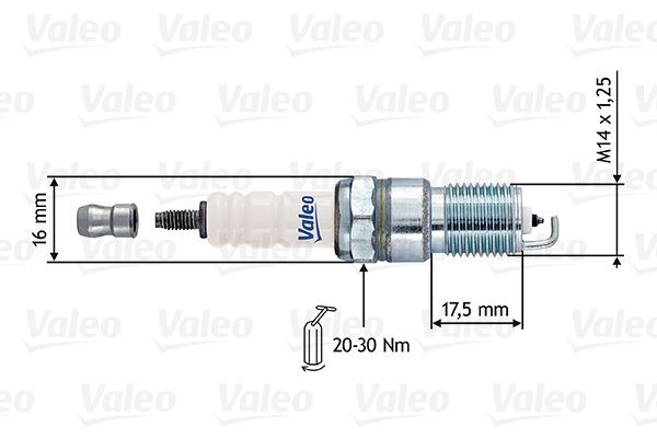 VALEO 246900: Aizdedzes svece Atslēgas izmērs: 16 mm