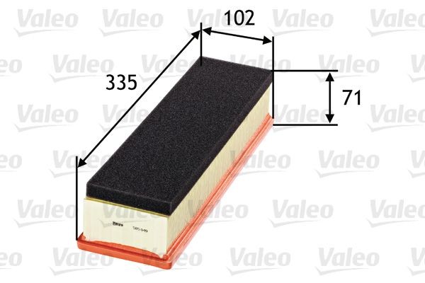 VALEO 585049: Gaisa filtrs ar rupjās attīrīšanas filtru