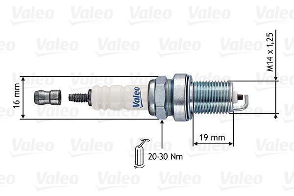 VALEO 246880: Sytytystulppa Avainväli: 16 mm