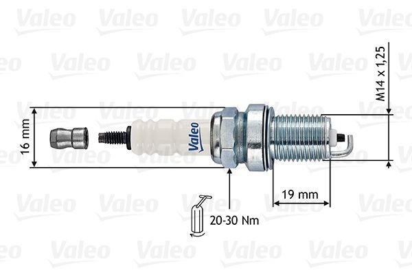 VALEO 246858: Aizdedzes svece Atslēgas izmērs: 16 mm