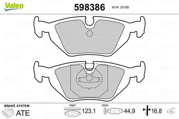 VALEO 598386: Piduriklotsid Tagasild, ilma kokkusurumisvastase plekita