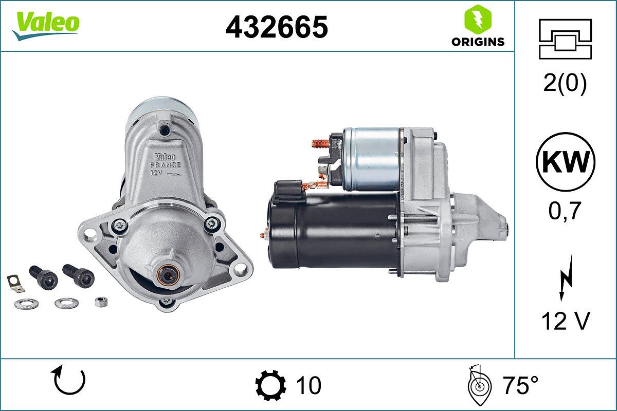 VALEO 432665: Rozrusznik 0,7kW, NEW ORIGINAL PART