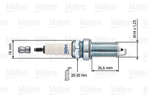VALEO 246889: Zapaľovacia sviečka Rozmer kľúča: 16 mm