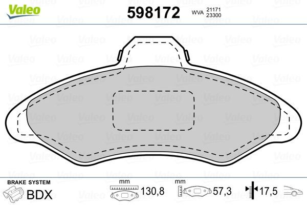 VALEO 598172: Piduriklotsid Esisild