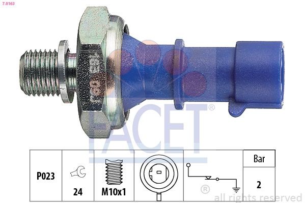 FACET 7.0163: Alyvos slėgio jungiklis Made in Italy - OE Equivalent