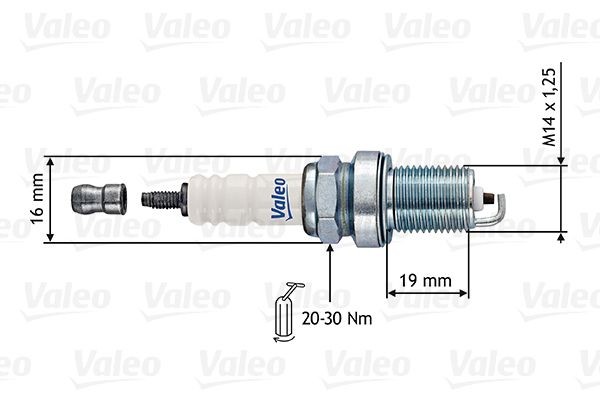 VALEO 246870: Tändstift Nyckelvidd: 16 mm