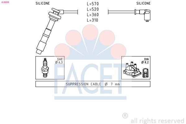 FACET 4.8956: Augstsprieguma vadu komplekts Made in Italy - OE Equivalent