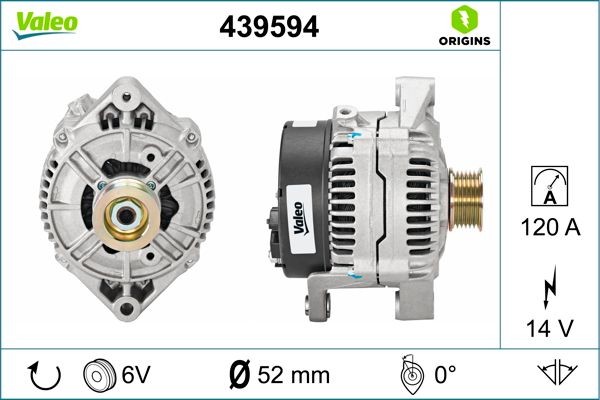 VALEO 439594: Lichtmaschine 120A, NEW ORIGINAL PART