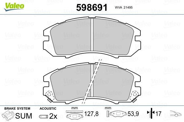 VALEO 598691: Piduriklotsid Esisild