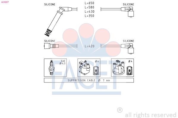 FACET 4.9237: Augstsprieguma vadu komplekts Made in Italy - OE Equivalent