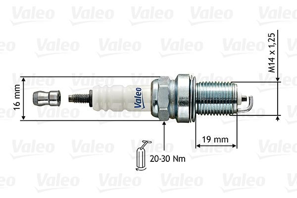 VALEO 246853: Aizdedzes svece Atslēgas izmērs: 16 mm