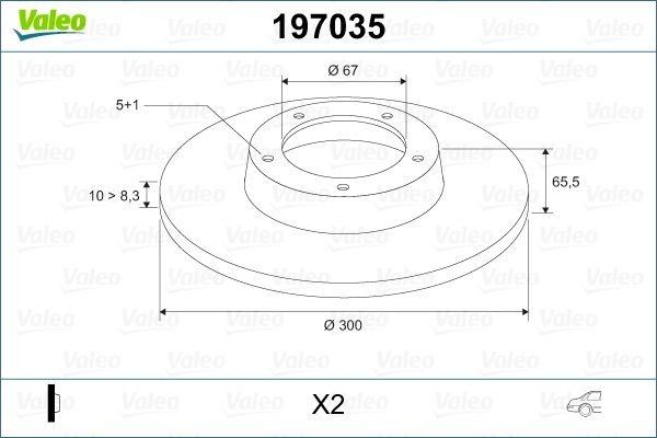 VALEO 197035: Piduriketas Tagasild, Ø: 300mm, täis, Ø: 300mm