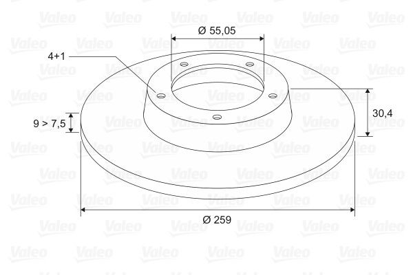 VALEO 197113: Brzdový kotouč Zadní náprava, R: 259mm, plný, R: 259mm