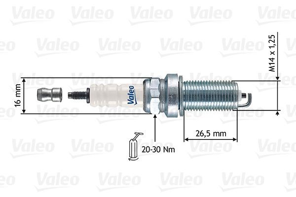 VALEO 246865 Zündkerze Schlüsselweite: 16 mm