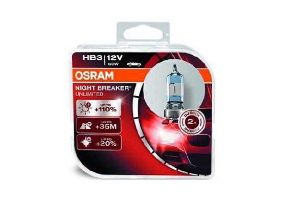 OSRAM 9005NBU-HCB: Λυχνία, μεγάλα φώτα 12V, 60W, HB3 NIGHT BREAKER UNLIMITED