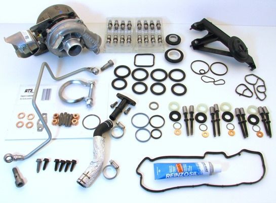BTS TURBO T981094SUPERKIT: Turbosuflantă cu material de atașare/fixare, cu conducta alimentare ulei, cu conducta scurgere ulei, TURBO SERVICE SET ORIGINAL
