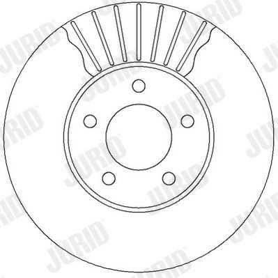 JURID 562235J: Piduriketas Ø: 288mm, õhutusega, Ø: 288mm, õlitatud, koos kruvidega
