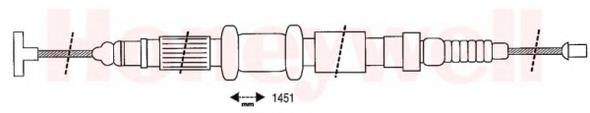 BENDIX 432627B: Handremkabel Rechts achter, 1451mm
