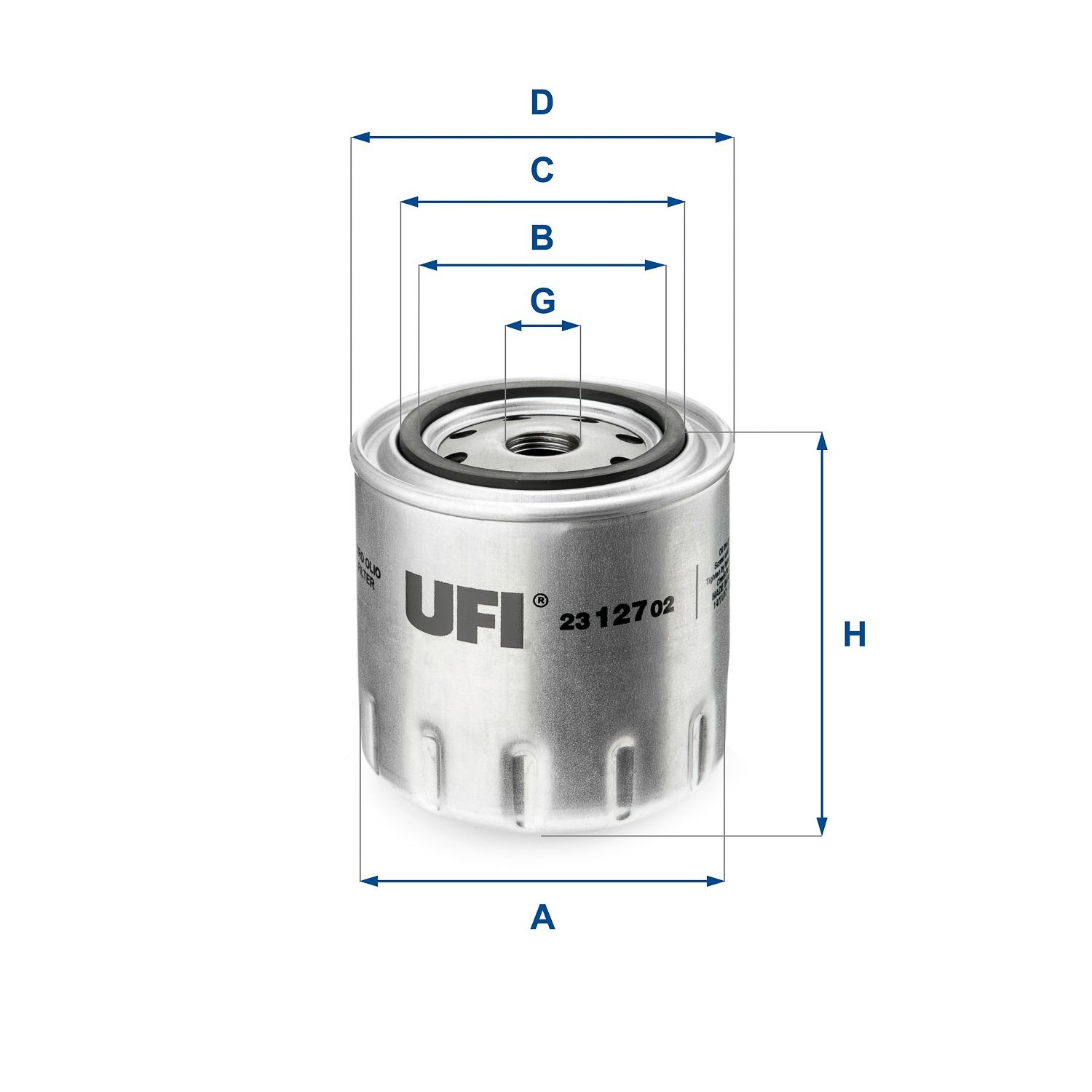 UFI 23.127.02 Ölfilter mit einem Rücklaufsperrventil