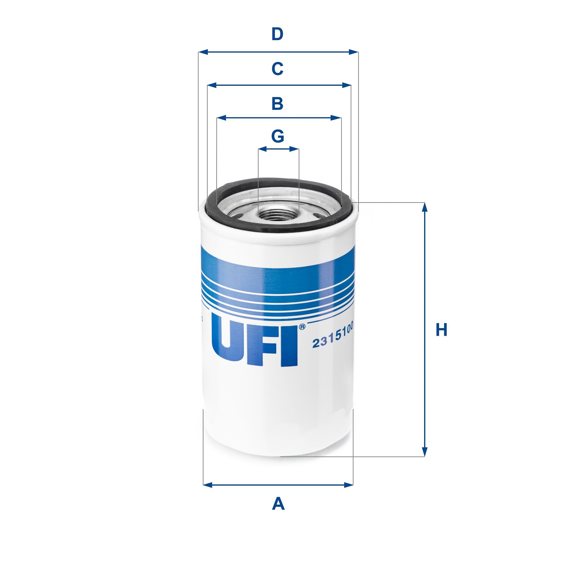 UFI 23.151.00 Ölfilter mit einem Rücklaufsperrventil