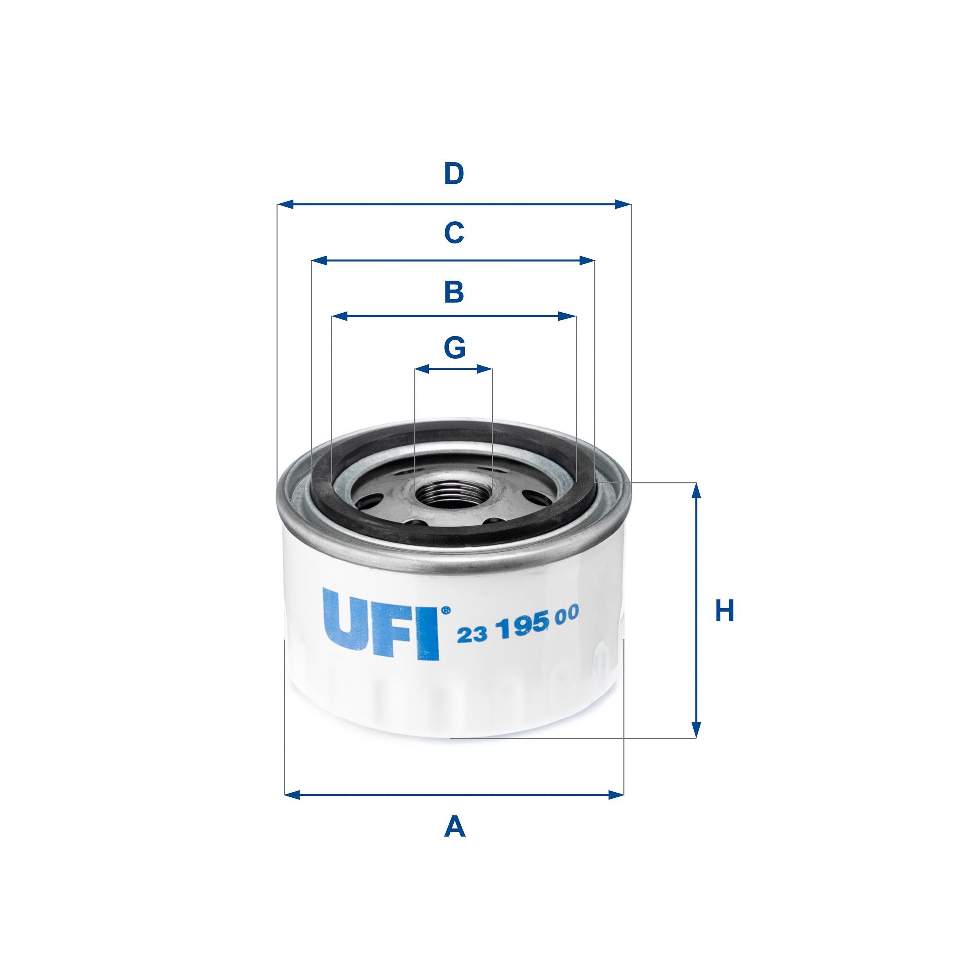UFI 23.195.00: Filtro olio con una valvola blocco arretramento