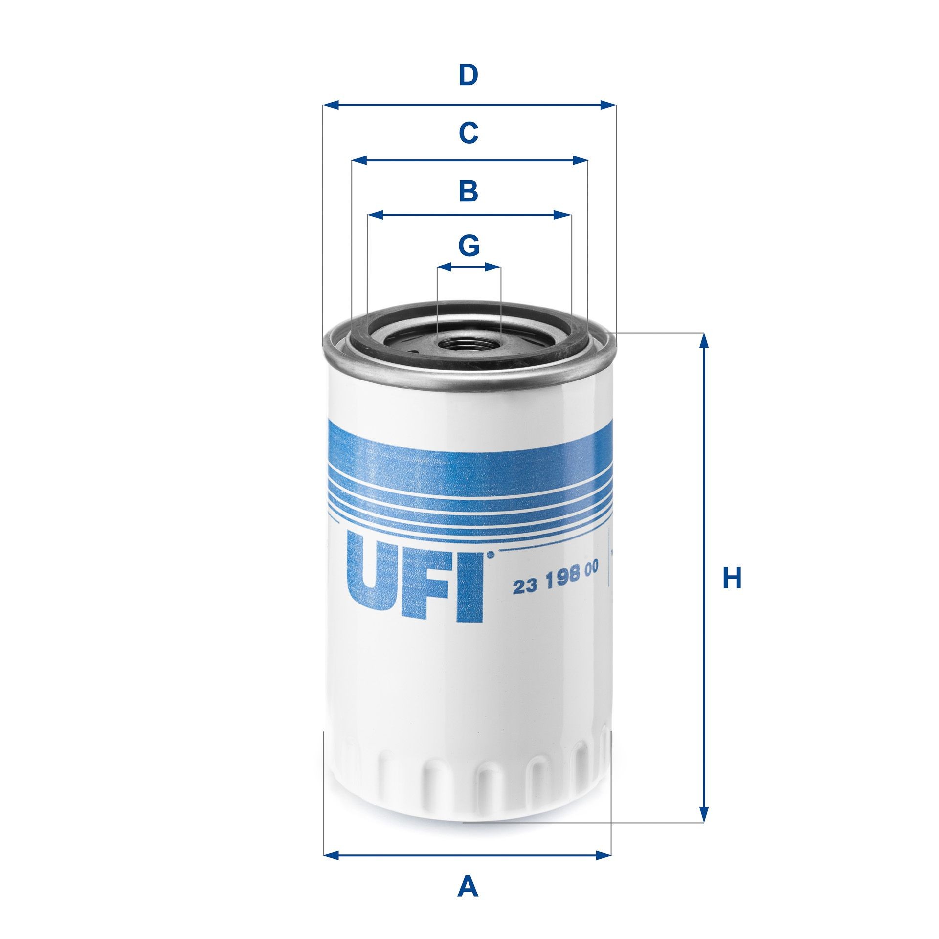 UFI 23.198.00 Ölfilter mit einem Rücklaufsperrventil
