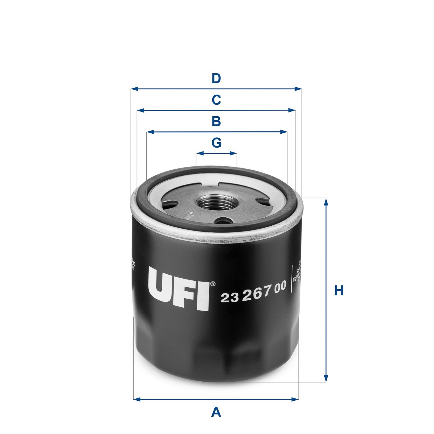 UFI 23.267.00 Ölfilter mit einem Rücklaufsperrventil