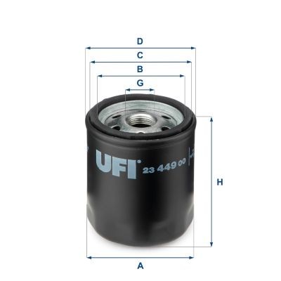 UFI 23.449.00 Ölfilter mit einem Rücklaufsperrventil