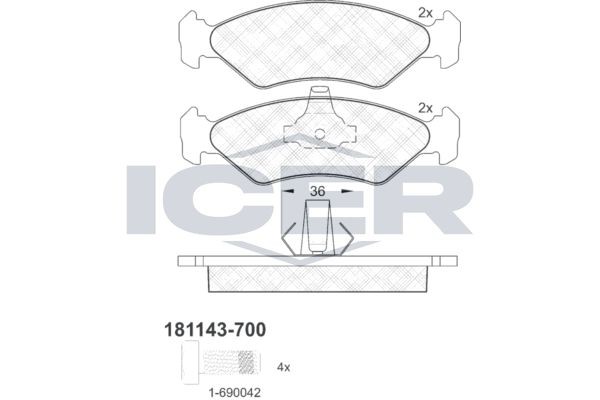ICER 181143-700: Piduriklotsid