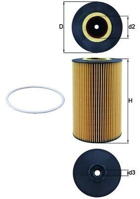 MAHLE ORIGINAL OX 425D: Filtro olio con guarnizione