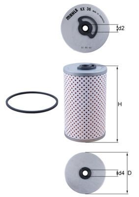 MAHLE ORIGINAL KX 36D: Kuro filtras