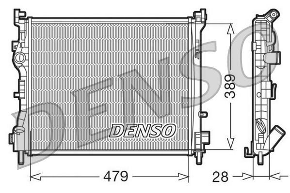 DENSO DRM23016: Chłodnica, układ chłodzenia silnika Aluminium