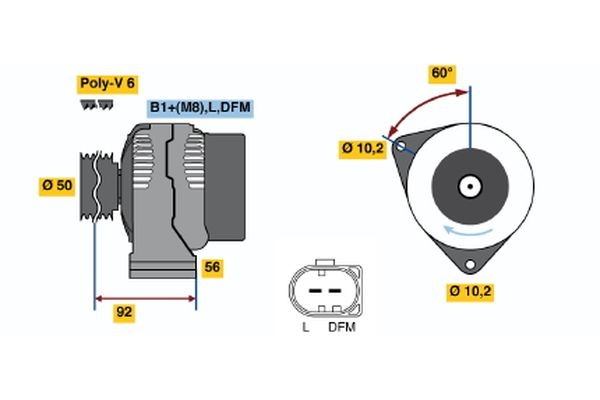 BOSCH 0 124 615 012: Laturi 150A