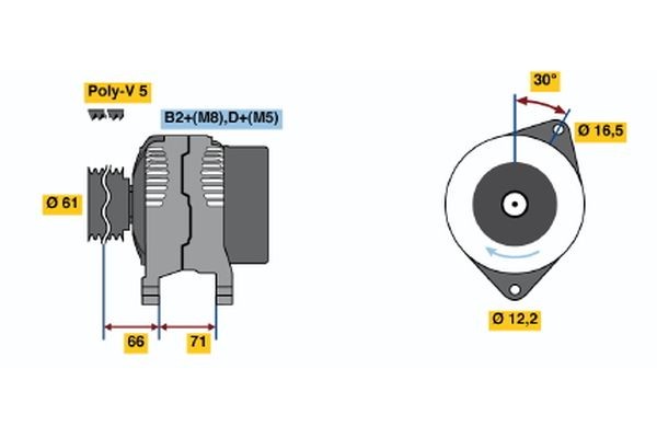 BOSCH 0 124 415 011: Laturi 90A