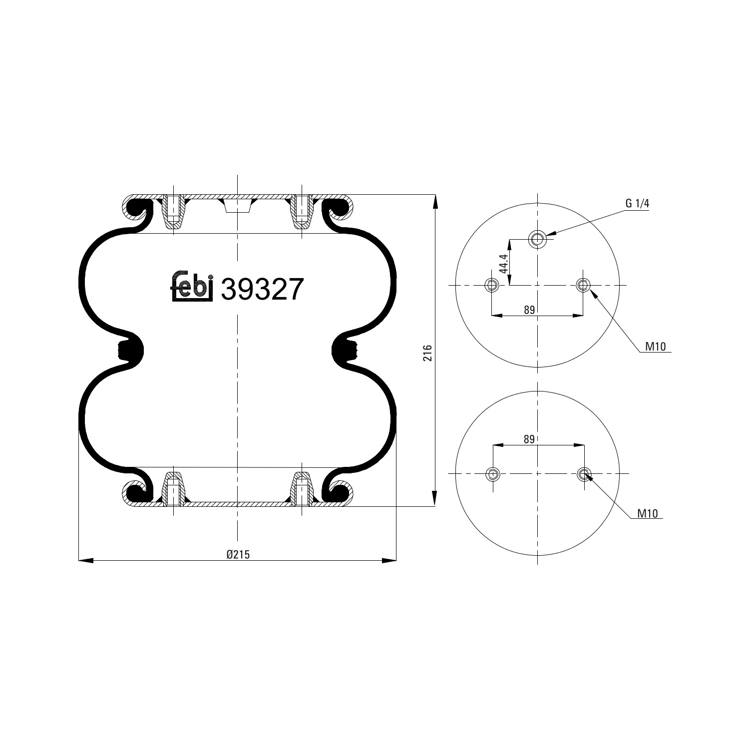 FEBI BILSTEIN 39327: Federbalg, Luftfederung